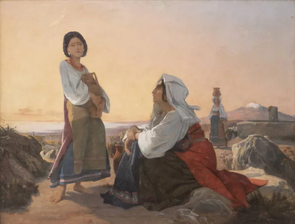 Henri Lehmann — Attribué à Henri LEHMANN — Les porteuses d'eau à Naples