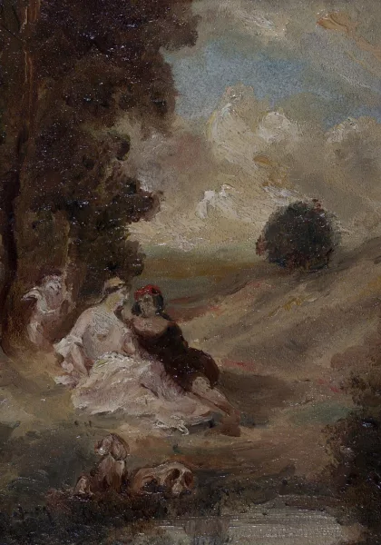 Narcisse Virgilio Díaz — Attributed to Narcisse Diaz — Gallant scene, “Idyll”