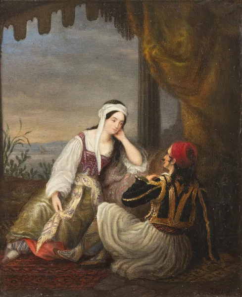 Jean Chrétien Valois — Scène galante dans une alcôve