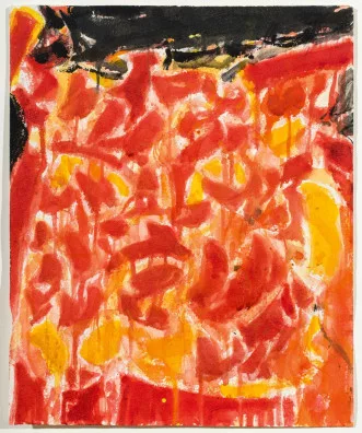 Sam Francis — Sans titre (rouge/orange/noir), 1953