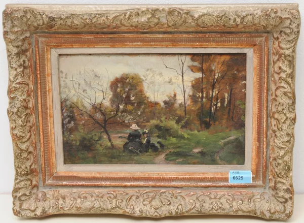 Paul Saïn — Zwei Damen in einer Landschaft