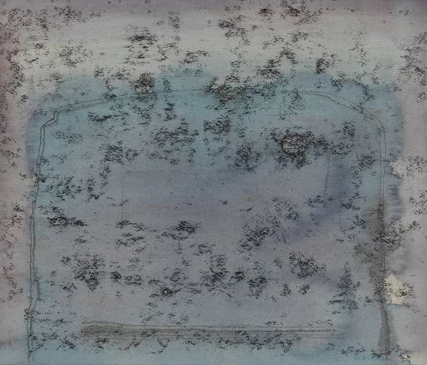 Raymond Grandjean — Composition abstraite en camaïeu de bleu