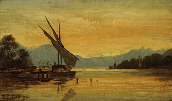 Philippe George — Barque au soleil couchant