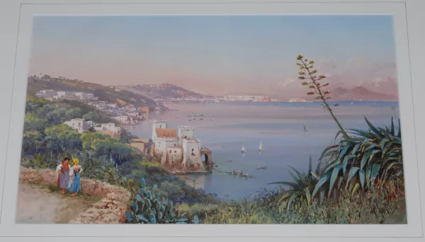 Guglielmo Giusti — Blick auf die Bucht von Neapel, mit dem Vesuv im Hintergrund