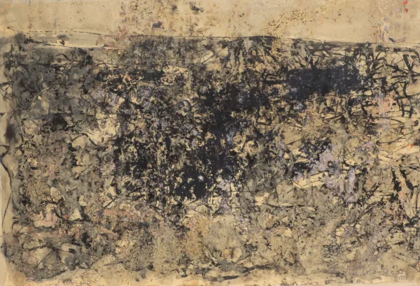 Franz Beer — Franz BEER (1929), 'Composition abstraite sans titre', technique mixte sur papier