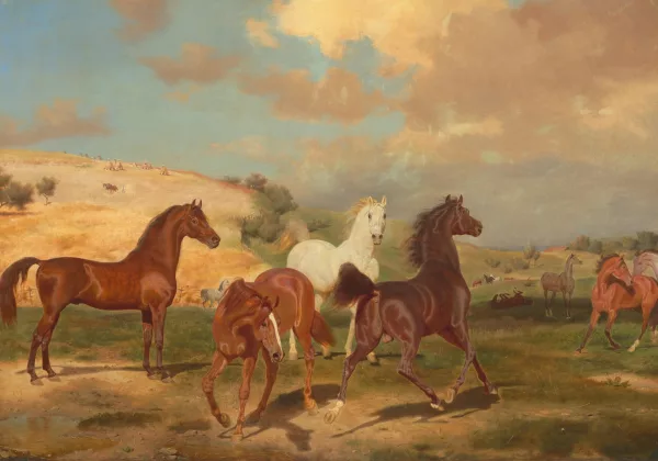 Friedrich Anton Kilp — Pferde auf der Sommerweide