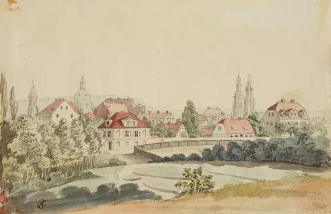 Ferdinand von Rayski — Blick auf eine sächsische Stadt