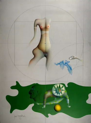Paul Wunderlich — Anton avec une écharpe, 1973