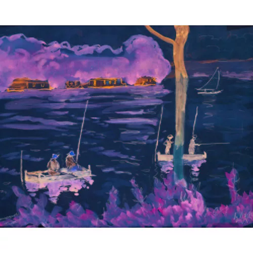 Albert Marquet — Paysage de la Seine avec pêcheurs à la ligne.