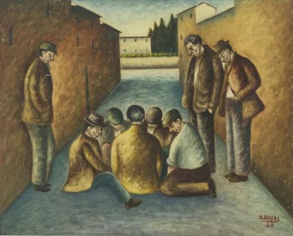 Ottone Rosai — Joueurs de dés