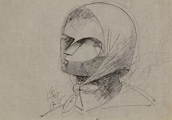 Julio González — Étude de tête de paysanne, 1937