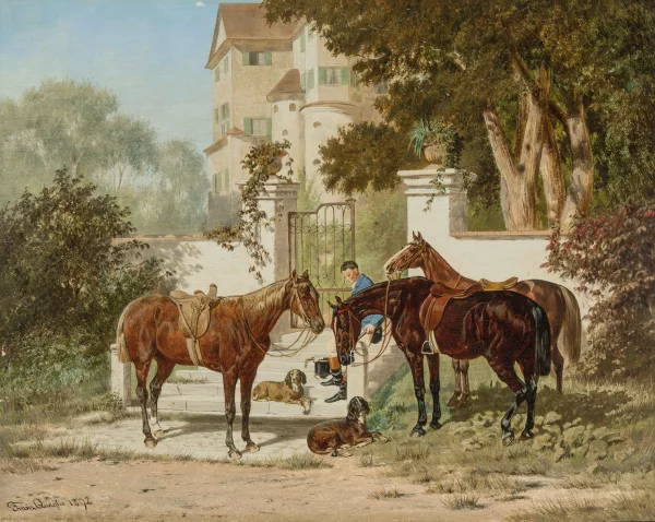 Franz Quaglio — Davanti al cancello del parco
