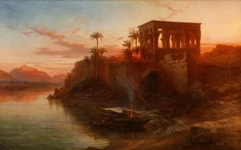 Frank Dillon — Blick auf die Insel Philae im Niltal