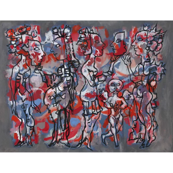 René Portocarrero — Figurengruppe aus der Serie "Carnevales".