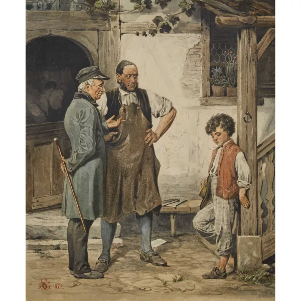 Siegmund Gerechter — Handwerker mit Lehrling.