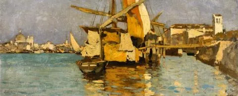 Guglielmo Ciardi — Segelboot im Canale della Giudecca