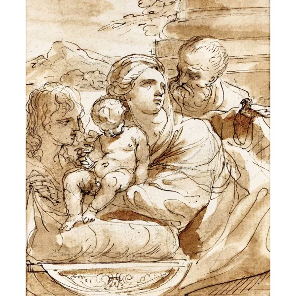Luca Cambiaso — École de LUCA CAMBIASO — Die Heilige Familie.