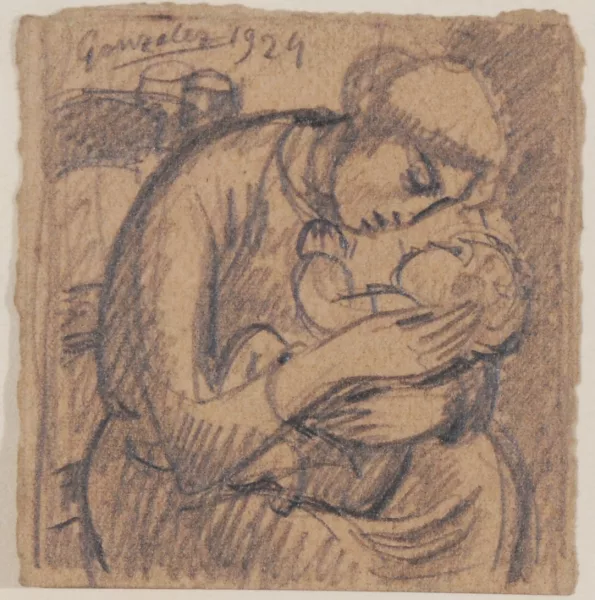 Julio González — Femme assise avec son enfant, 1924