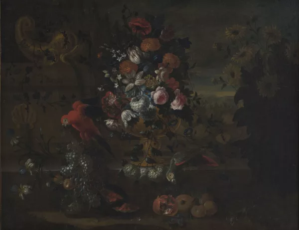 Pieter Casteels III — "Nature morte au perroquet"