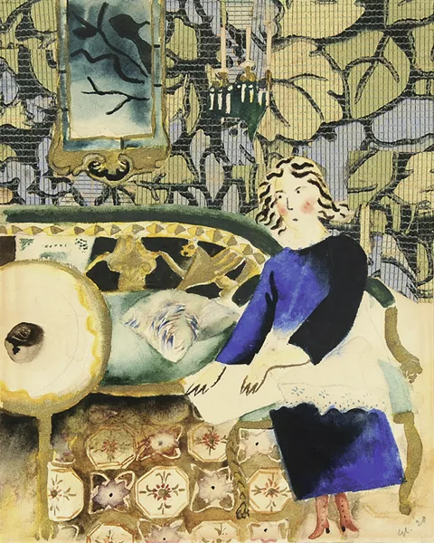 Greta Hällfors-Sipilä — Selbstporträt (Tiva i sitt rum i stan), 1920