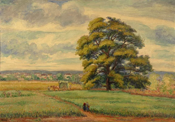 Jean Peské — Paysage au chêne