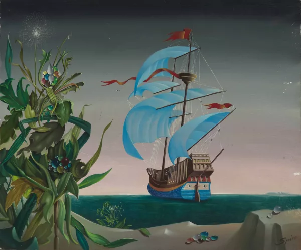 Georges Spiro — Voilier au large de la côte