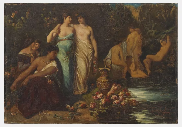 Wilhelm Kray — Attribué à Wilhelm Kray — Baigneuses au bord d'un ruisseau