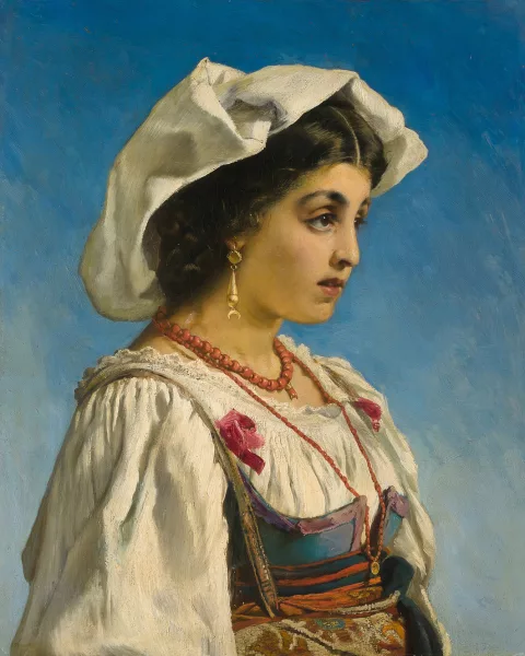 Anton Romako — Portrait einer jungen Italienerin aus der Umgebung Roms
