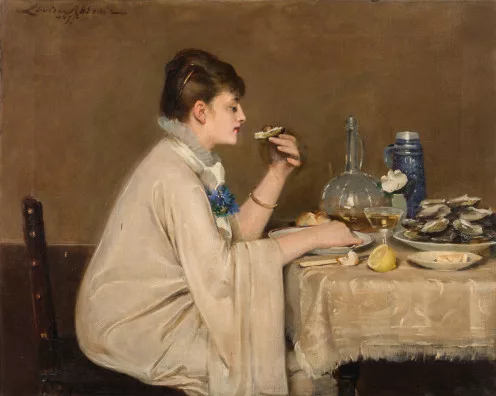 Louise Abbéma — Le repas d'huîtres, 1877