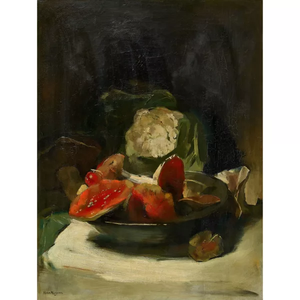 Han van Meegeren — Nature morte sur une table avec champignons et chou-fleur
