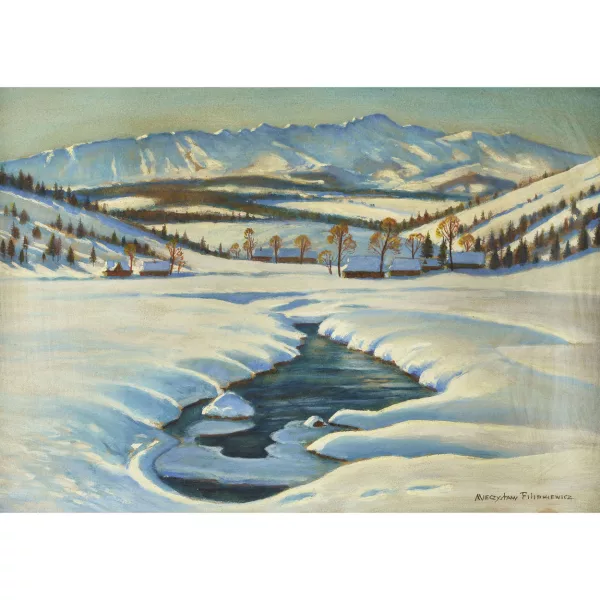 Mieczysław Filipkiewicz — Pejzaz zimowy (Winterlandschaft).