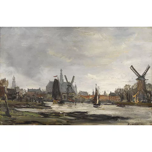 Robert Mols — Attribuito a ROBERT CHARLES GUSTAVE LAURENS MOLS — Veduta di Haarlem