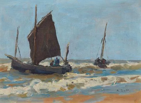 Alfred Zoff — Voiliers arrivant au port