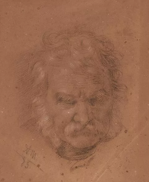 Adolph von Menzel — Kopfstudie eines Mannes
