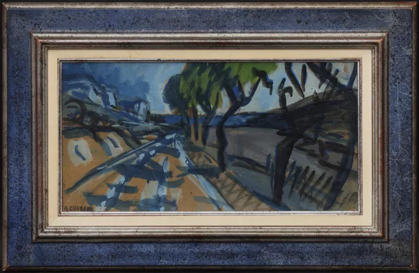 Auguste Chabaud — Paysage avec route bordée d'arbres