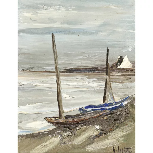 Georges Laporte — Segelboote am Strand.