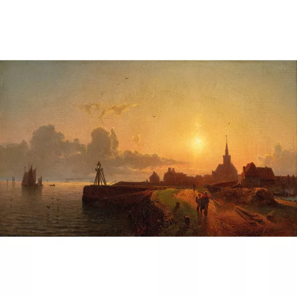 Carl Adloff — Küstenlandschaft im Abendrot.