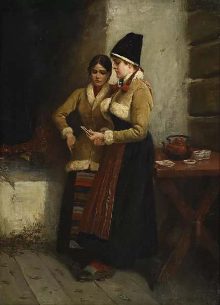 Axel Ender — Paysannes dans un intérieur,