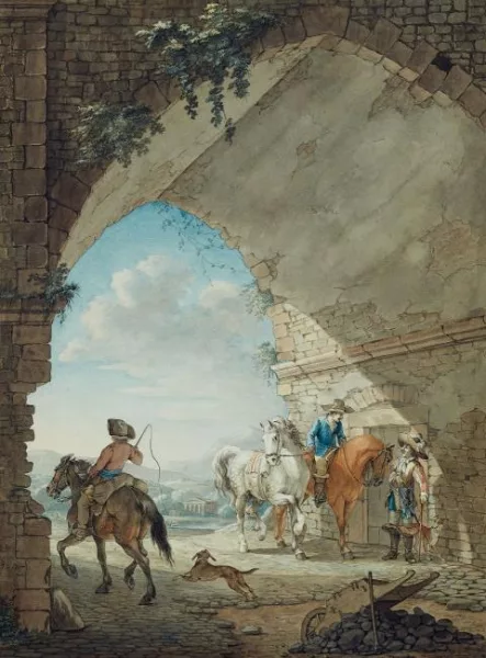 Johann Georg Pforr — Reiter unter einem Torbogen