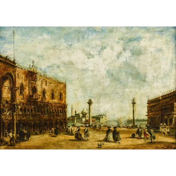 Pierre Tetar van Elven — Piazzetta in Venedig mit Dogenpalast.