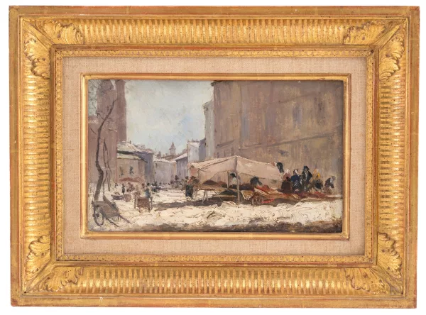 Louis Carrand — Attribué à Louis Hilaire Carrand — Scène de marché