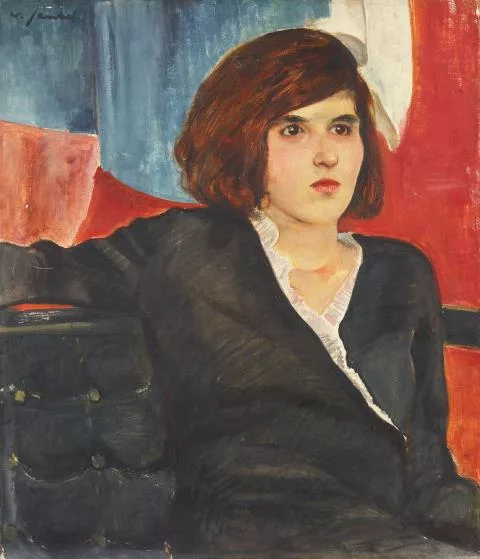 Вилли Якель — Junge Frau auf Barcelona-Sessel