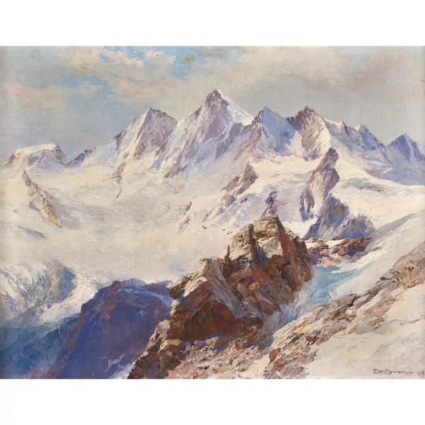 Edward Theodore Compton — Die Mischabelkette oberhalb von Saas-Fee.