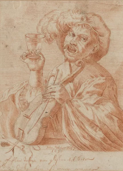 Hendrick ter Brugghen — Kopie Ein Geiger mit einem Glas in der Hand