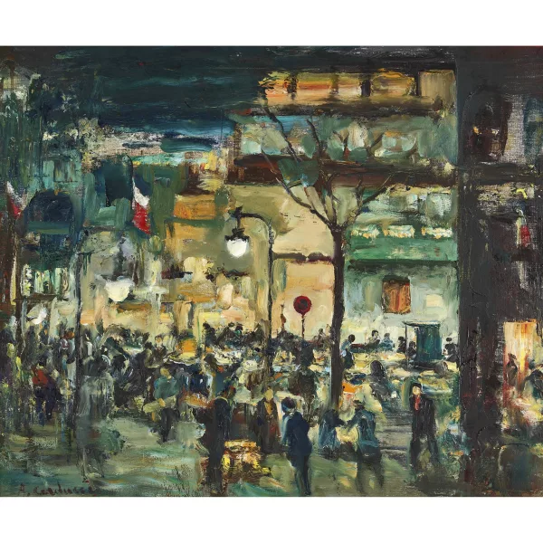 Adolfo Carducci — Scène de rue parisienne au crépuscule