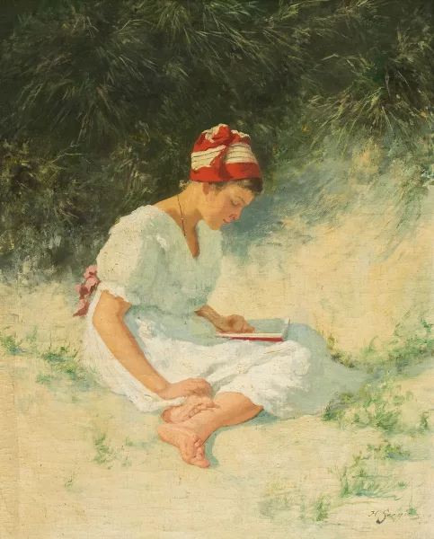 Hermann Seeger — Lesende in den Dünen