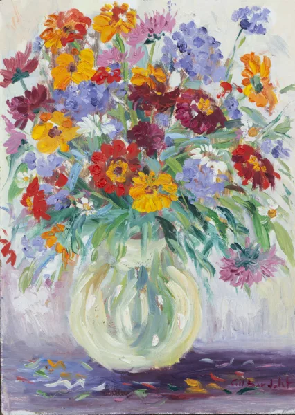 Josep Coll i Bardolet — Josep COLL BARDOLET (1912-2007), 'Bouquet de fleurs', huile