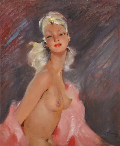 Jean-Gabriel Domergue — Femme au châle rose