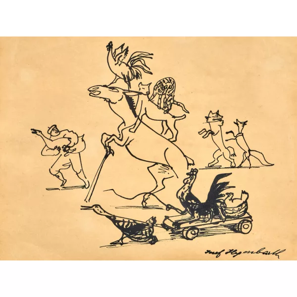 Josef Hegenbarth — "Les Musiciens de Brême – L’Oie d’or".