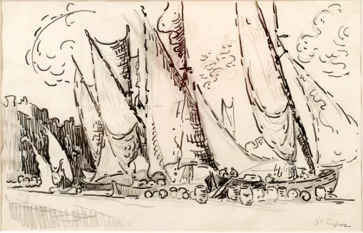 Paul Signac — Saint-Tropez. Tartanes à quai, vers 1905